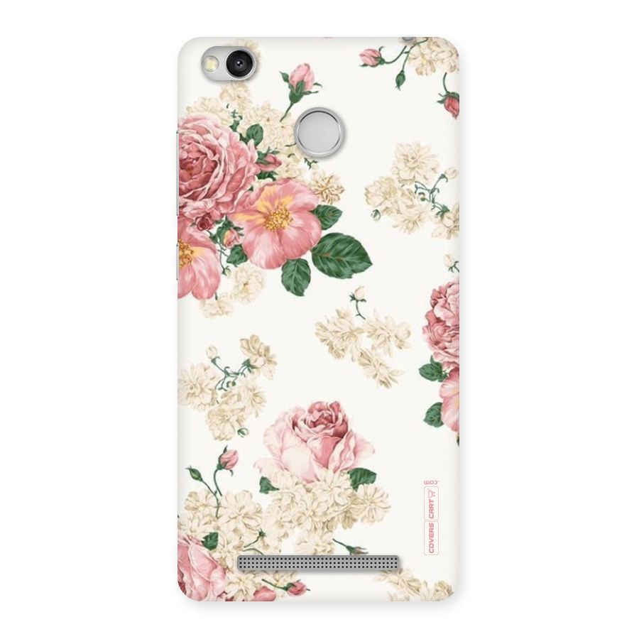 Vintage Floral Pattern Back Case for Redmi 3S Prime