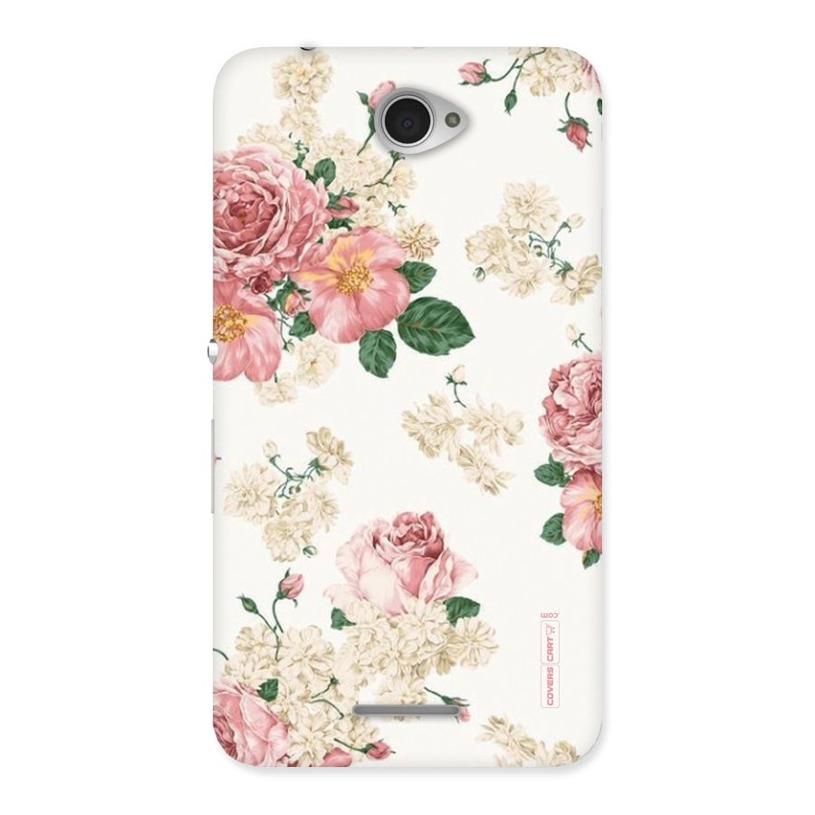 Vintage Floral Pattern Back Case for Sony Xperia E4