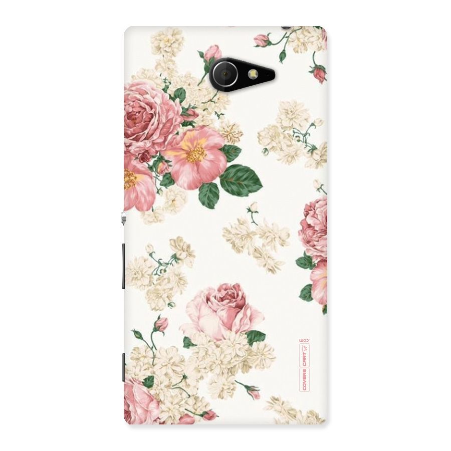 Vintage Floral Pattern Back Case for Sony Xperia M2