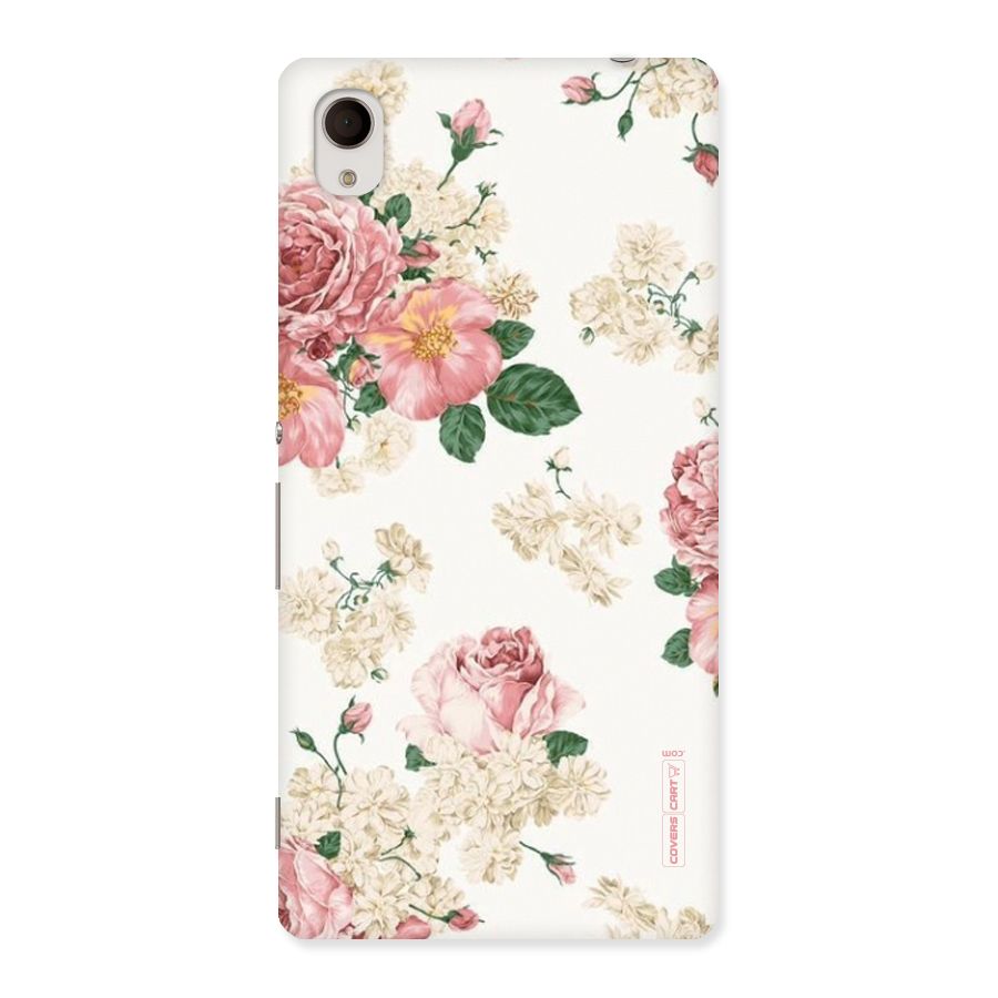 Vintage Floral Pattern Back Case for Sony Xperia M4