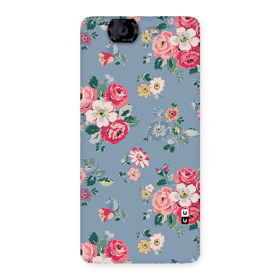 Vintage Flower Pattern Back Case for Canvas Knight A350