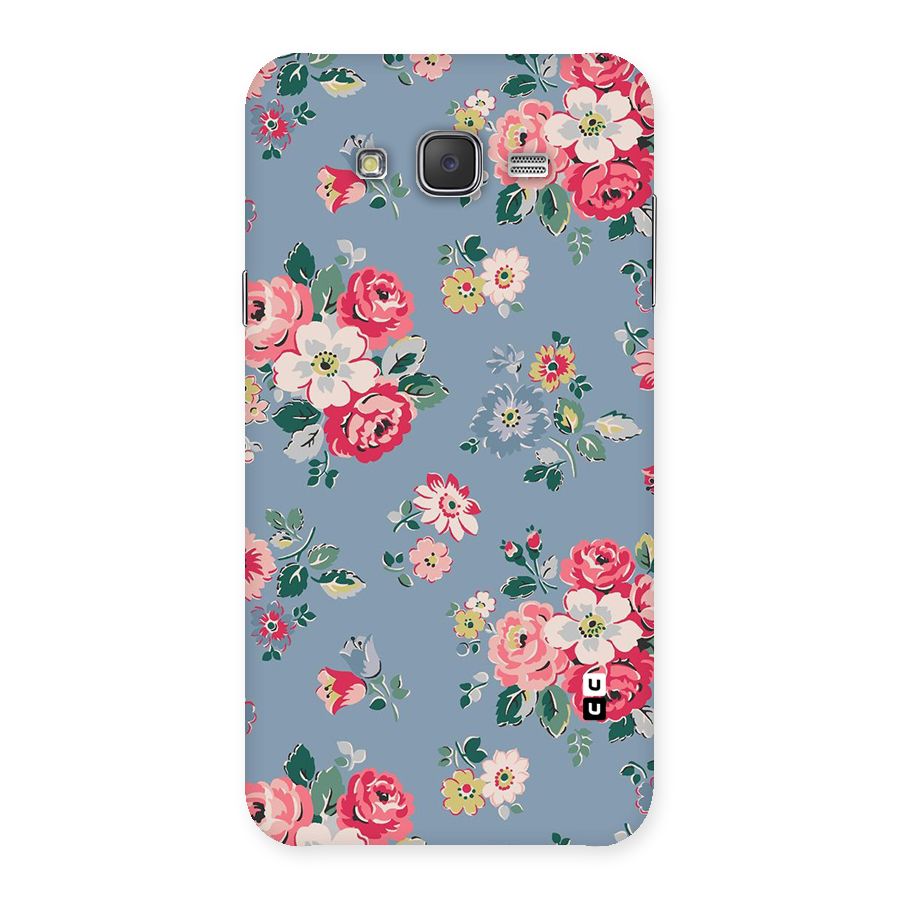 Vintage Flower Pattern Back Case for Galaxy J7