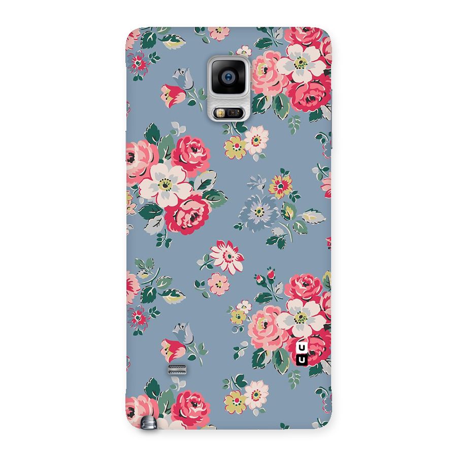 Vintage Flower Pattern Back Case for Galaxy Note 4