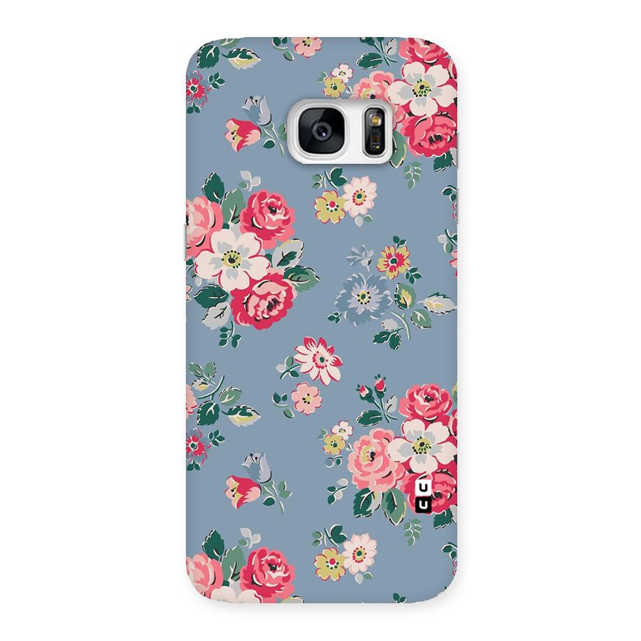 Vintage Flower Pattern Back Case for Galaxy S7 Edge