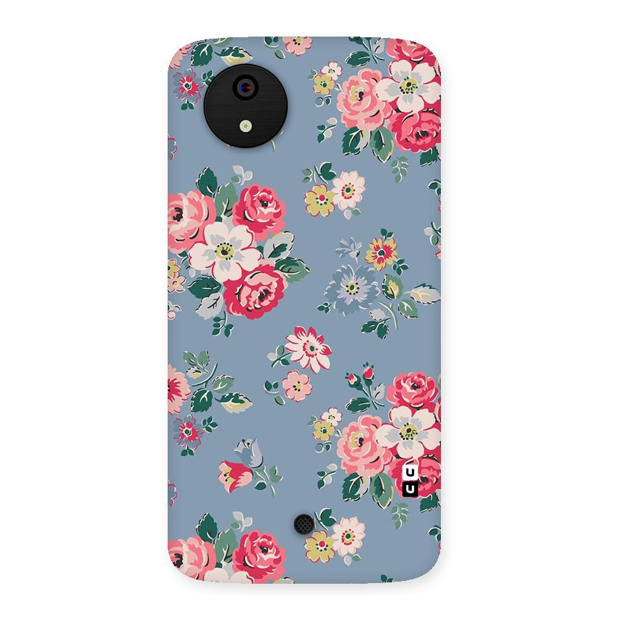 Vintage Flower Pattern Back Case for Micromax Canvas A1
