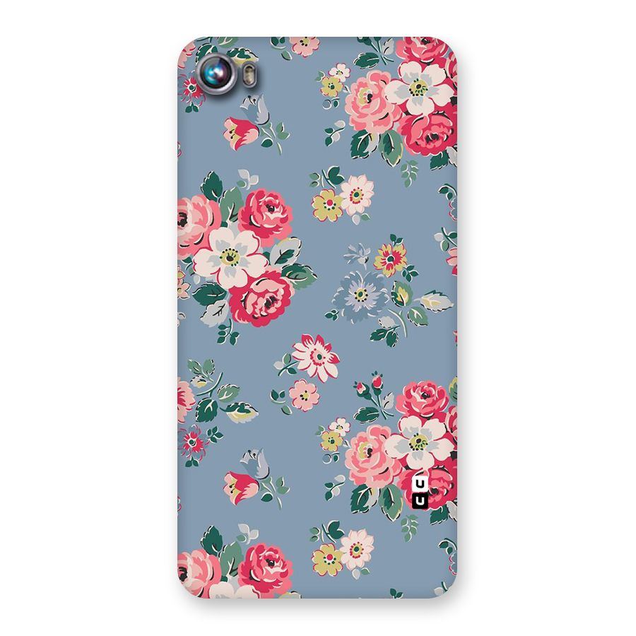 Vintage Flower Pattern Back Case for Micromax Canvas Fire 4 A107