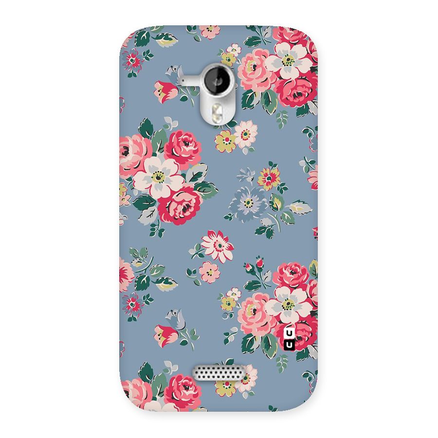 Vintage Flower Pattern Back Case for Micromax Canvas HD A116
