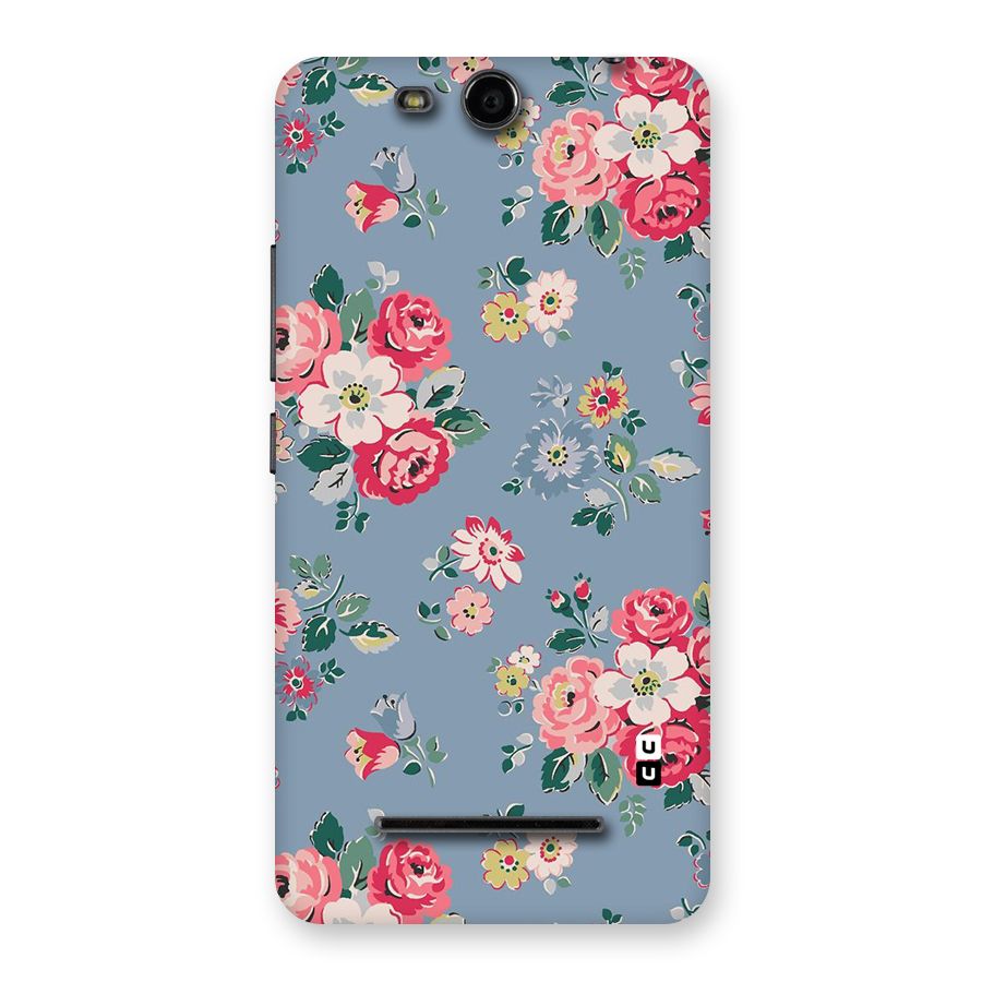 Vintage Flower Pattern Back Case for Micromax Canvas Juice 3 Q392