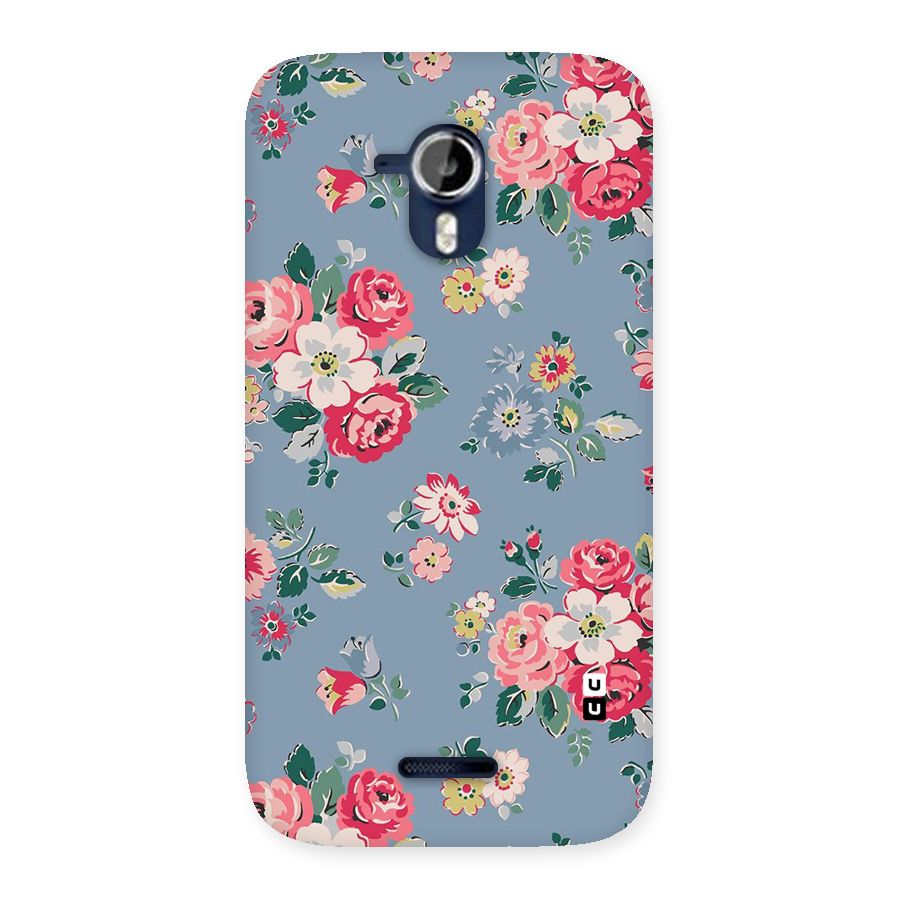 Vintage Flower Pattern Back Case for Micromax Canvas Magnus A117