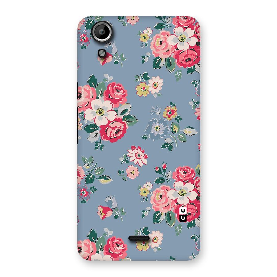 Vintage Flower Pattern Back Case for Micromax Canvas Selfie Lens Q345