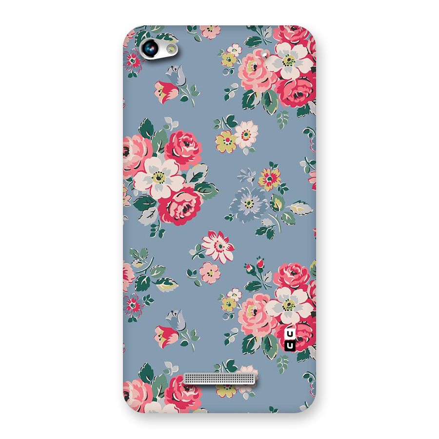 Vintage Flower Pattern Back Case for Micromax Hue 2