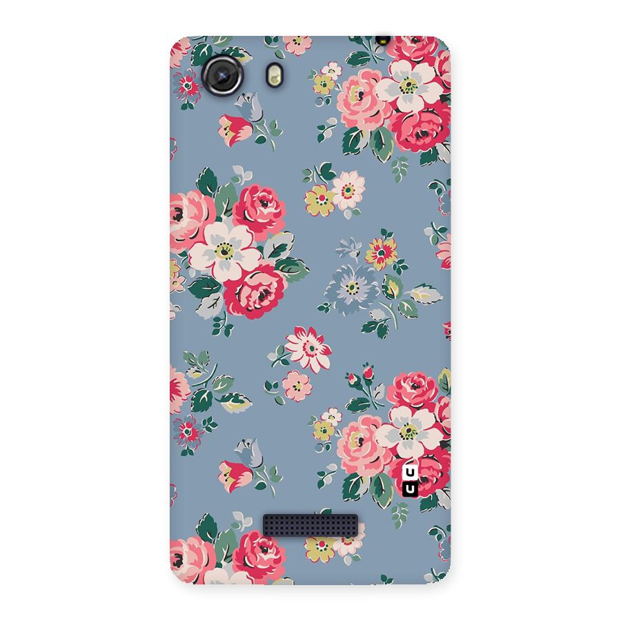 Vintage Flower Pattern Back Case for Micromax Unite 3