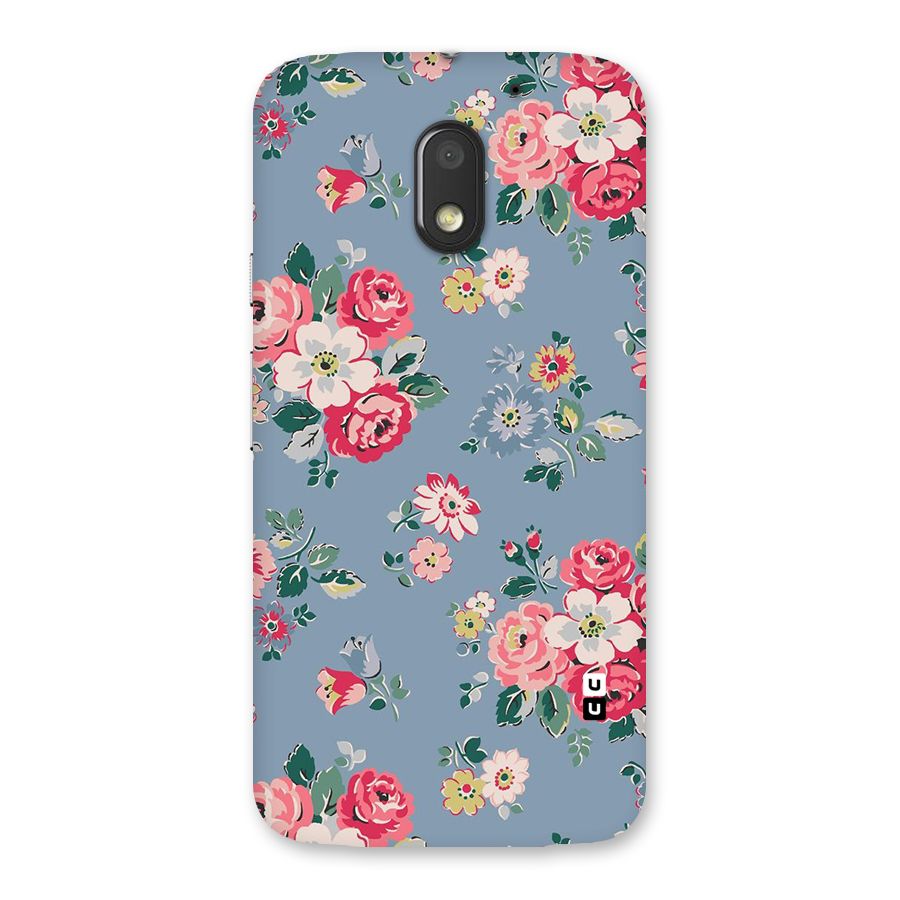 Vintage Flower Pattern Back Case for Moto E3 Power