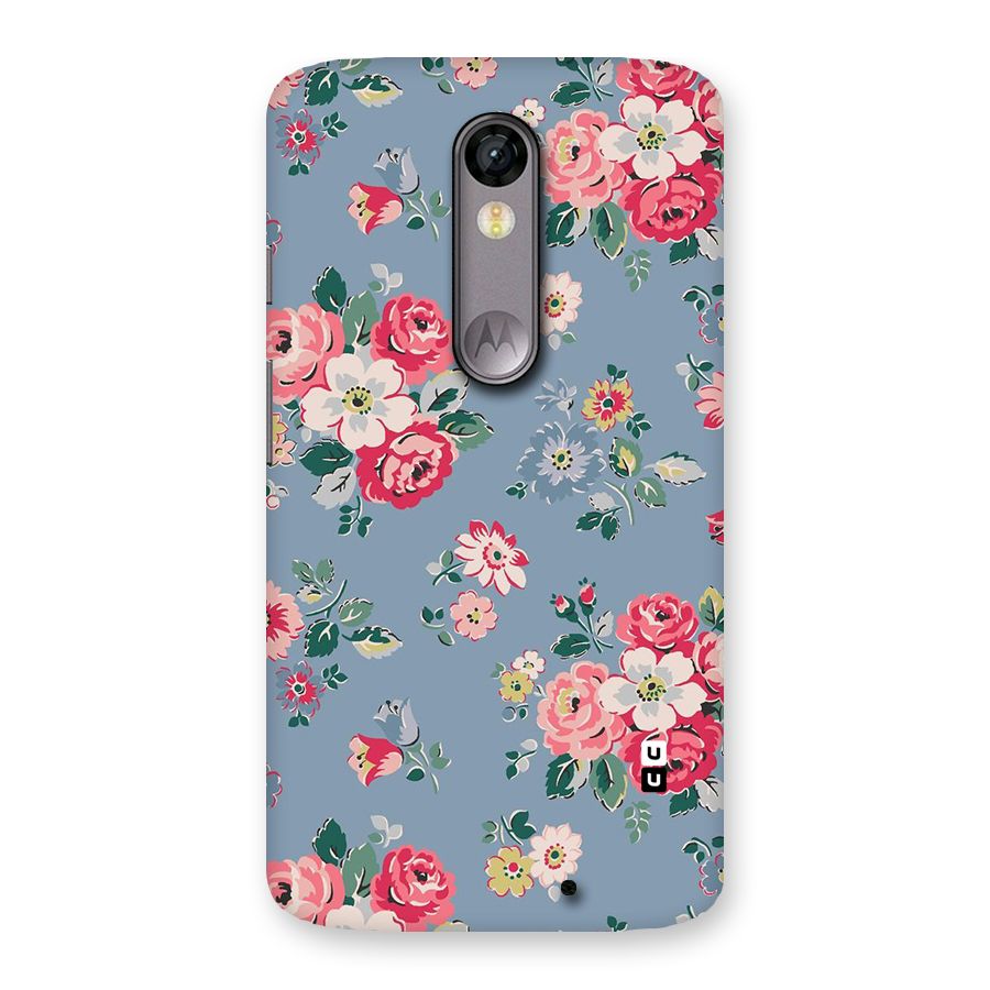 Vintage Flower Pattern Back Case for Moto X Force