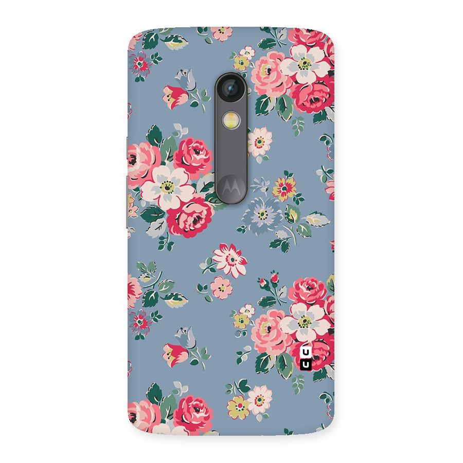Vintage Flower Pattern Back Case for Moto X Play