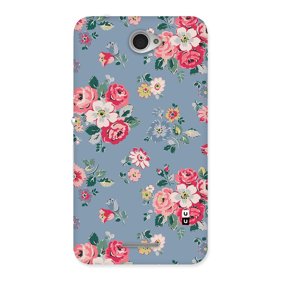 Vintage Flower Pattern Back Case for Sony Xperia E4