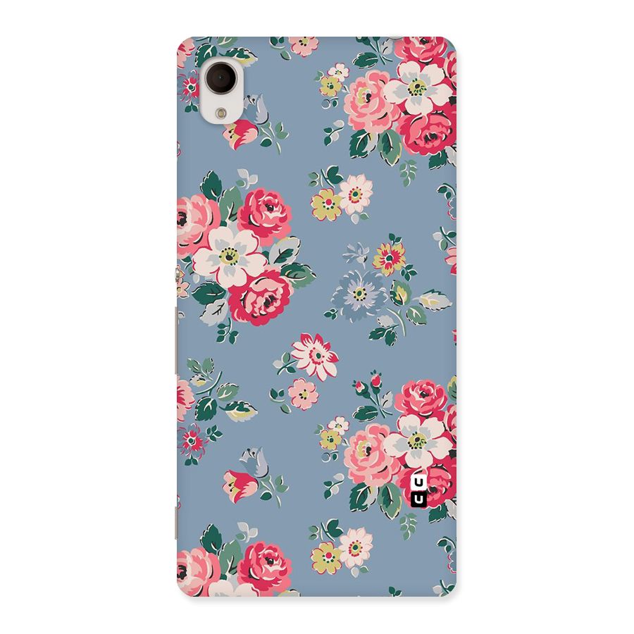 Vintage Flower Pattern Back Case for Sony Xperia M4