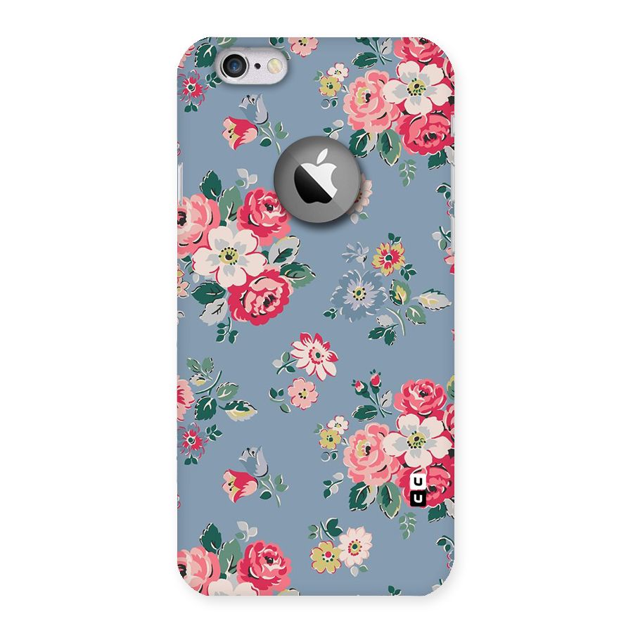 Vintage Flower Pattern Back Case for iPhone 6 Logo Cut