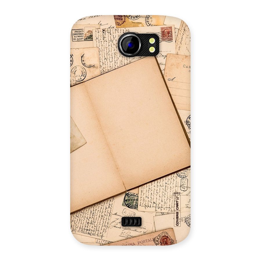 Vintage Journal Back Case for Micromax Canvas 2 A110