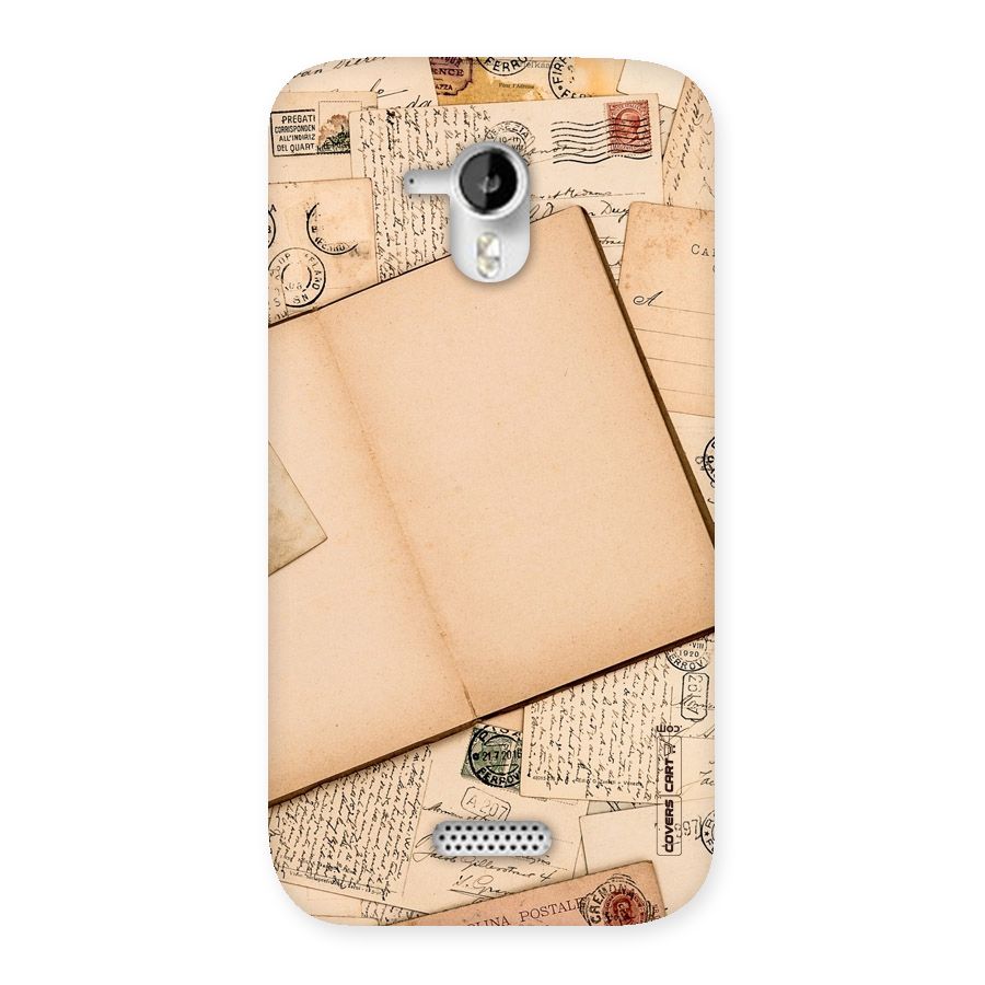 Vintage Journal Back Case for Micromax Canvas HD A116