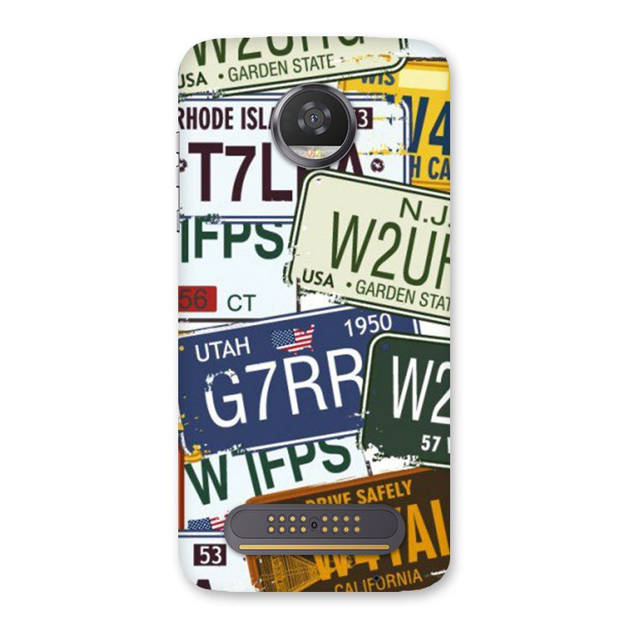 Vintage License Plates Back Case for Moto Z2 Play