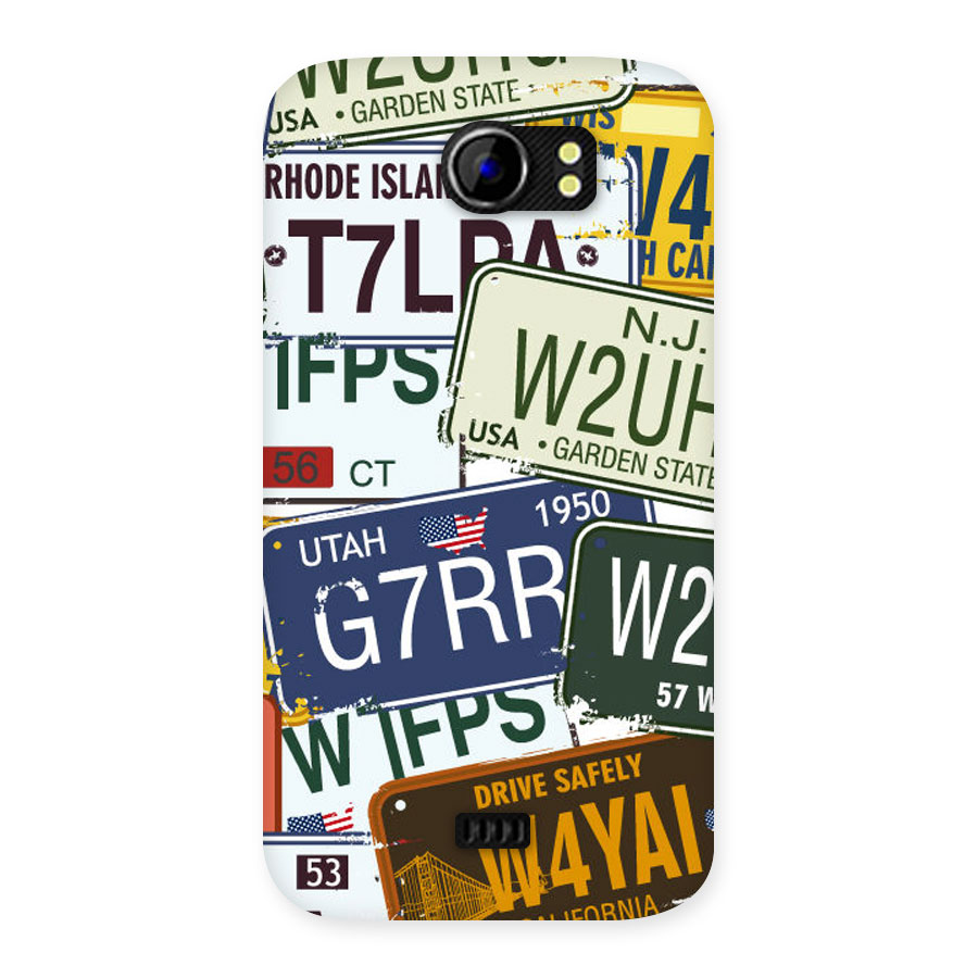 Vintage License Plates Back Case for Micromax Canvas 2 A110