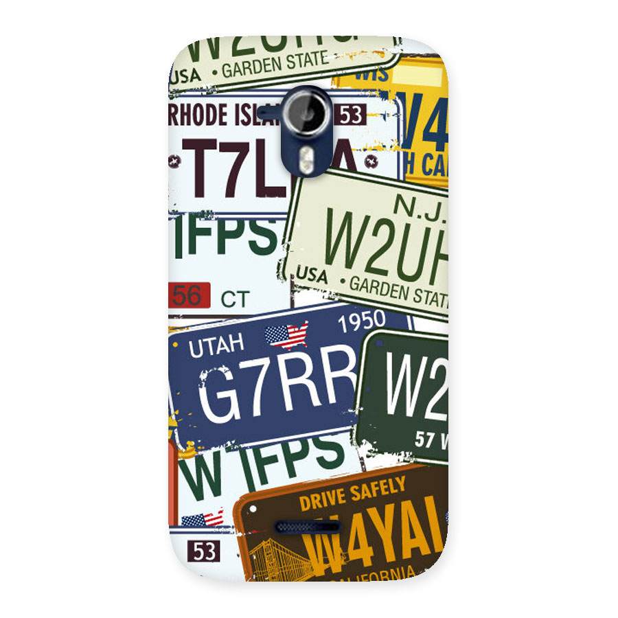 Vintage License Plates Back Case for Micromax Canvas Magnus A117