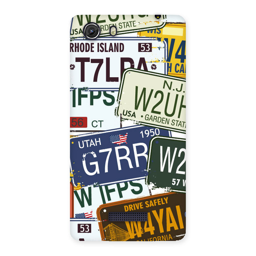 Vintage License Plates Back Case for Micromax Unite 3