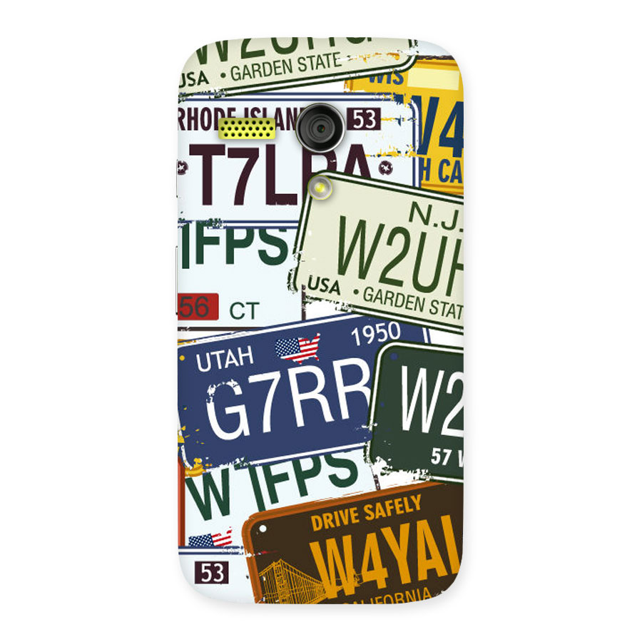 Vintage License Plates Back Case for Moto G