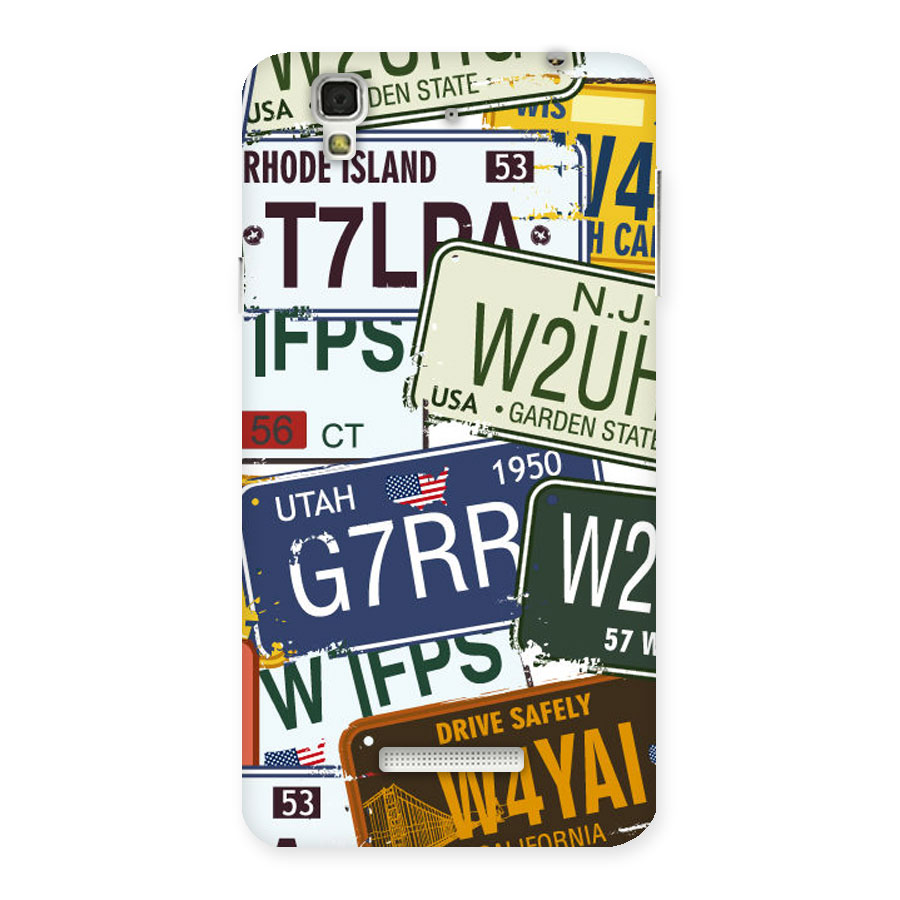 Vintage License Plates Back Case for Yu Yureka