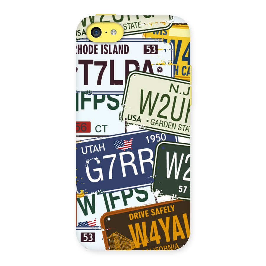 Vintage License Plates Back Case for iPhone 5C