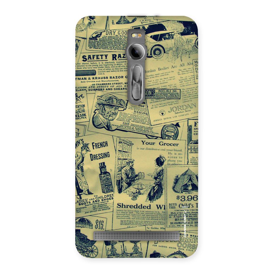 Vintage Newspaper Cutouts Back Case for Asus Zenfone 2