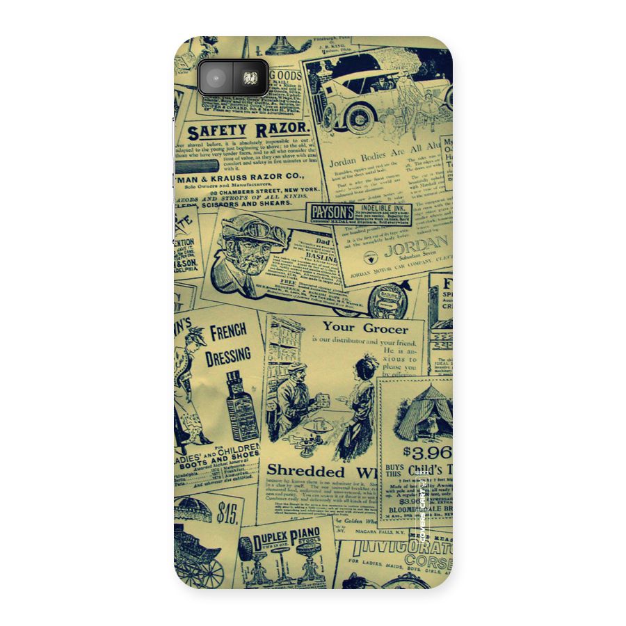 Vintage Newspaper Cutouts Back Case for Blackberry Z10