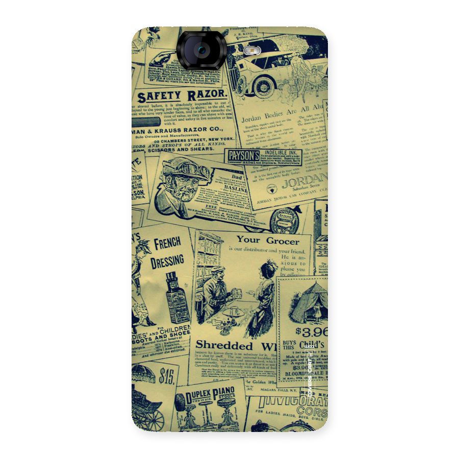 Vintage Newspaper Cutouts Back Case for Canvas Knight A350