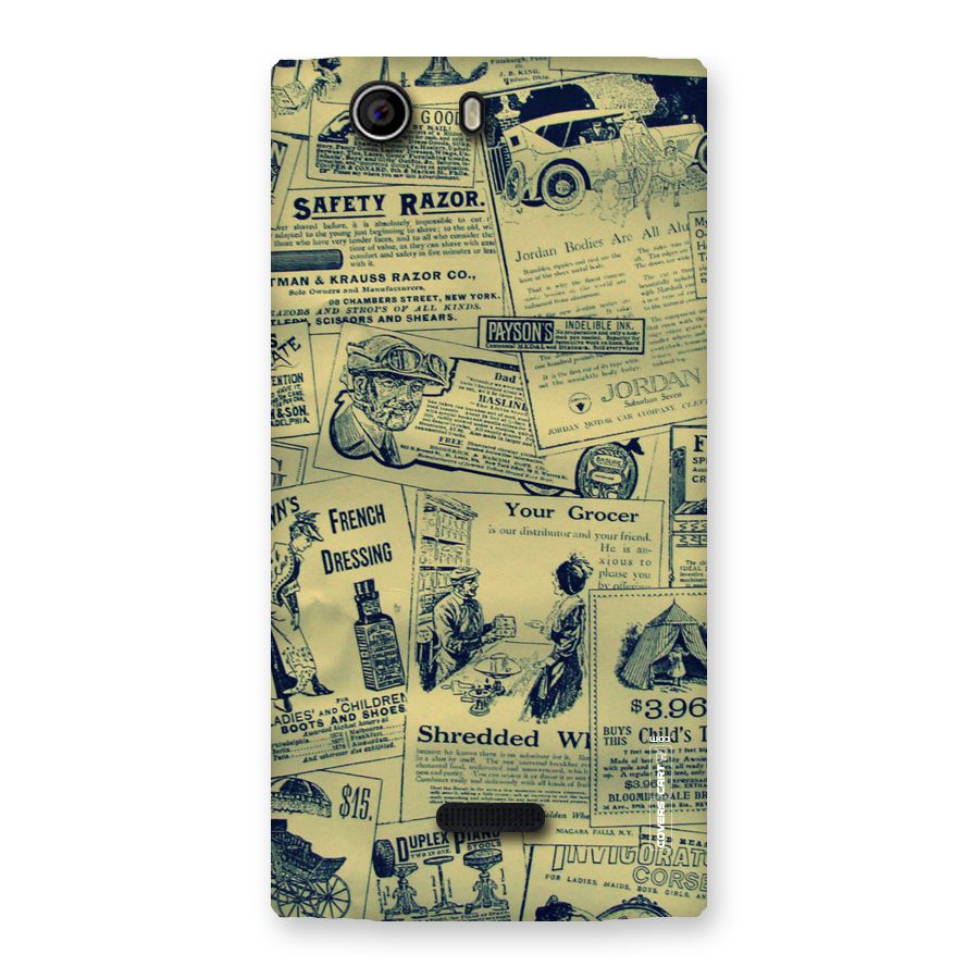 Vintage Newspaper Cutouts Back Case for Canvas Nitro 2 E311
