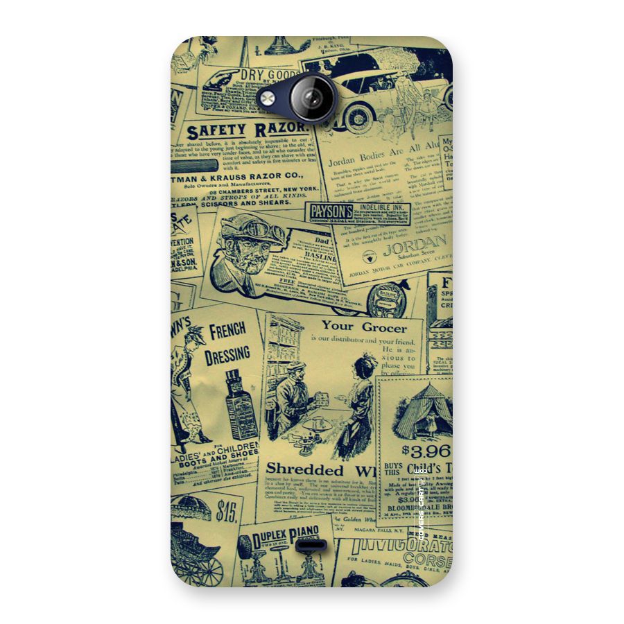 Vintage Newspaper Cutouts Back Case for Canvas Play Q355