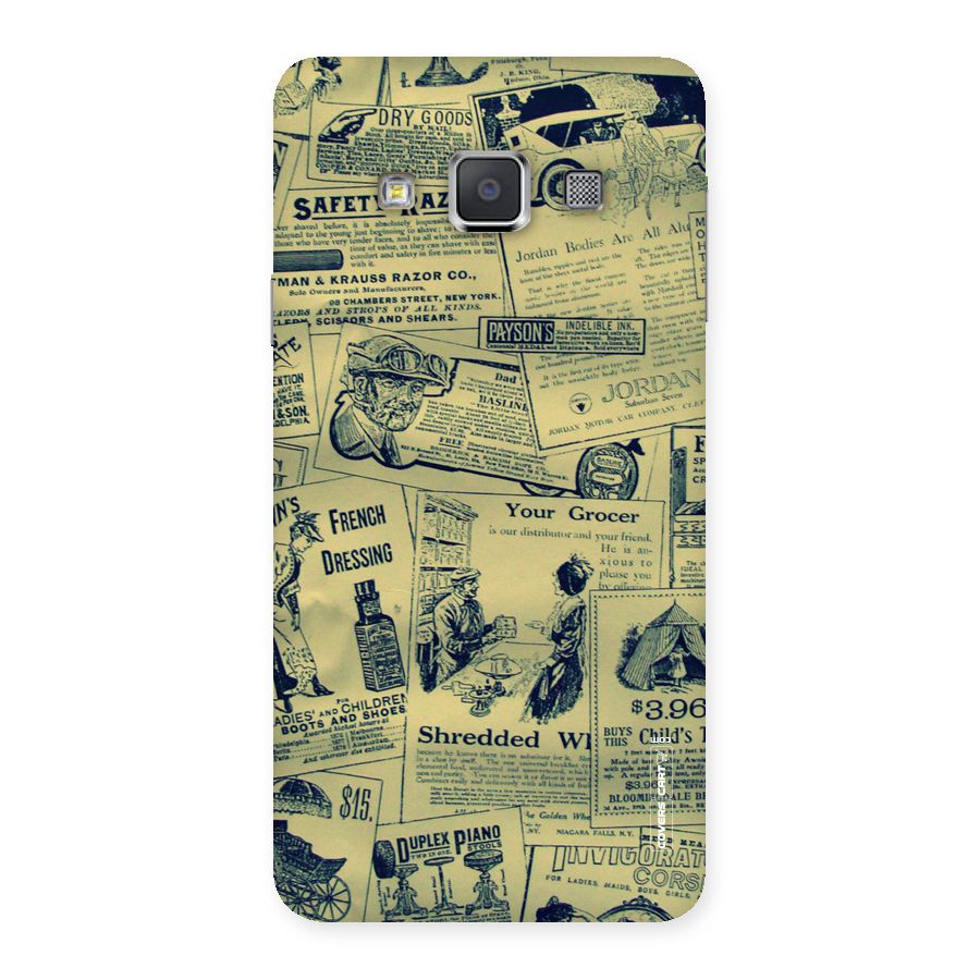 Vintage Newspaper Cutouts Back Case for Galaxy A3