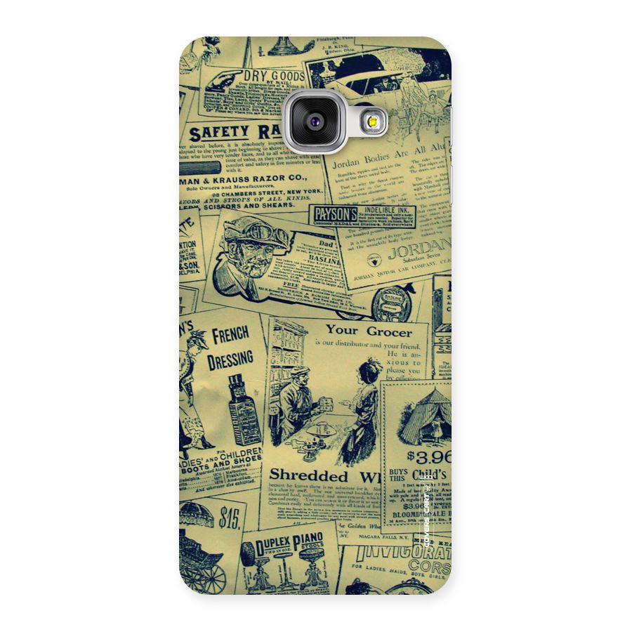 Vintage Newspaper Cutouts Back Case for Galaxy A3 2016