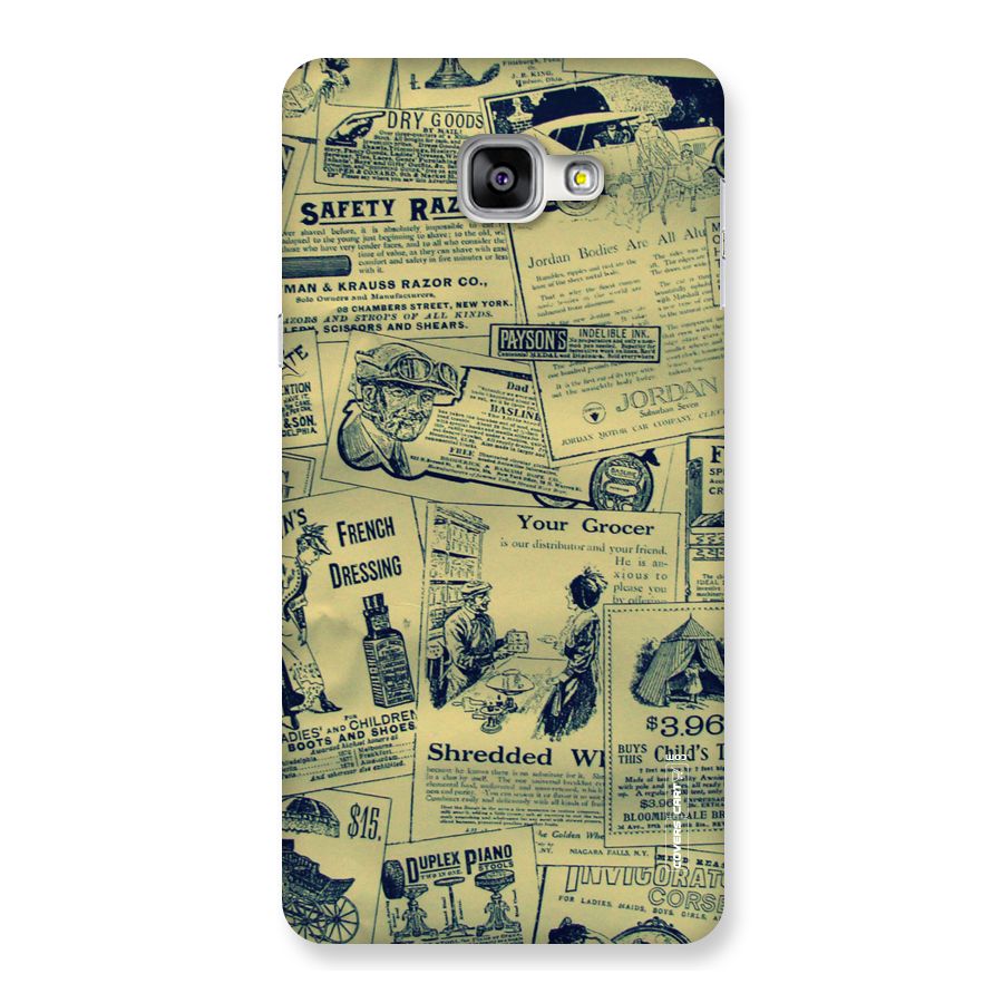 Vintage Newspaper Cutouts Back Case for Galaxy A9