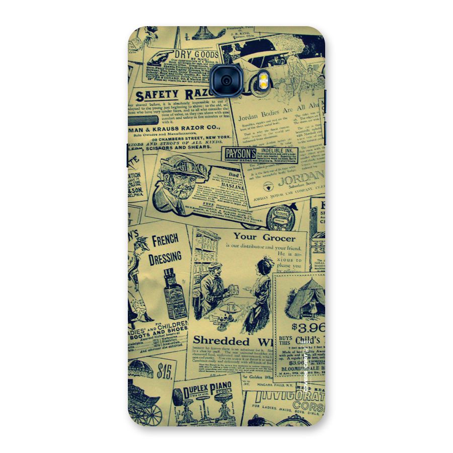 Vintage Newspaper Cutouts Back Case for Galaxy C7 Pro