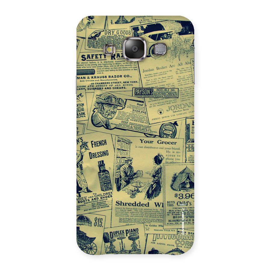 Vintage Newspaper Cutouts Back Case for Galaxy E7