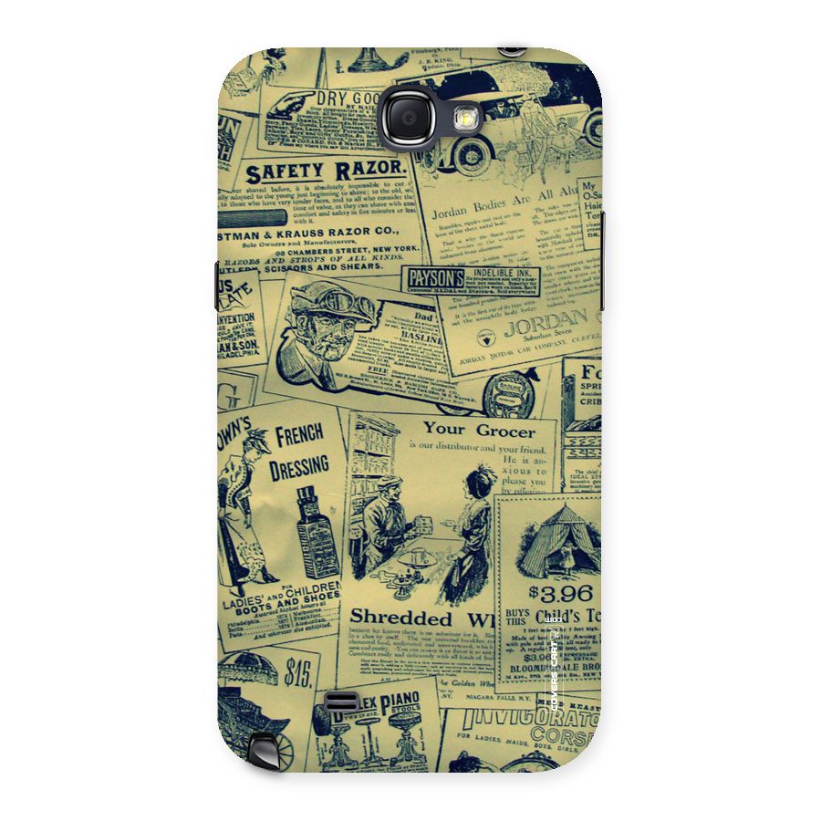 Vintage Newspaper Cutouts Back Case for Galaxy Note 2