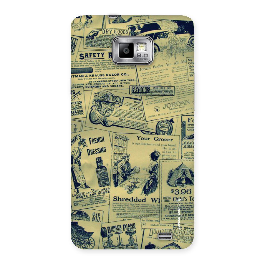 Vintage Newspaper Cutouts Back Case for Galaxy S2