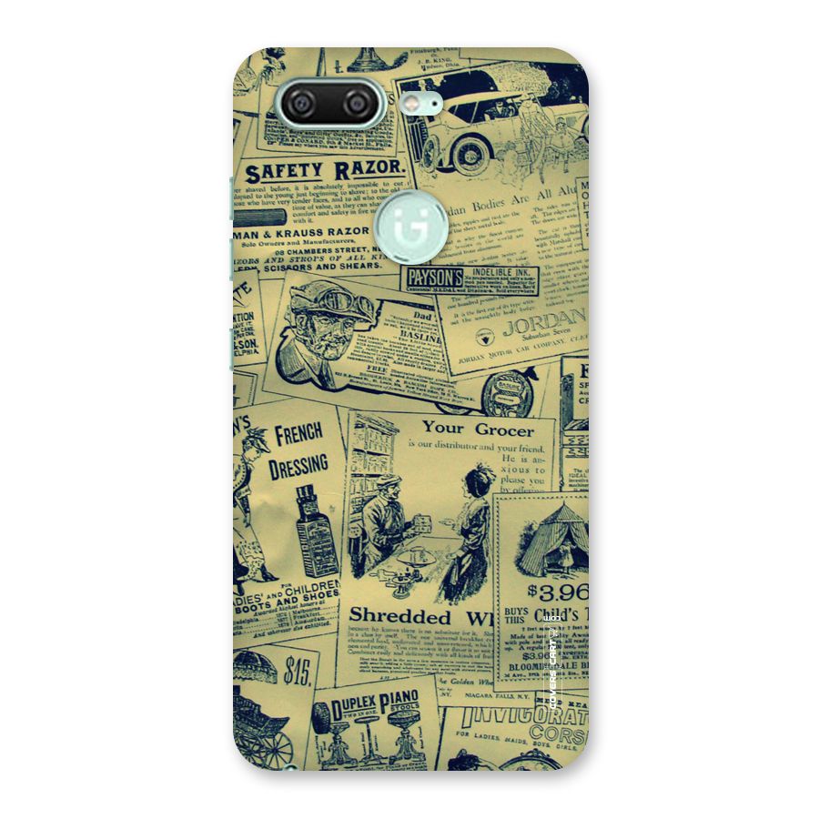 Vintage Newspaper Cutouts Back Case for Gionee S10