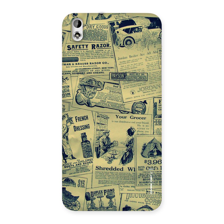 Vintage Newspaper Cutouts Back Case for HTC Desire 816g