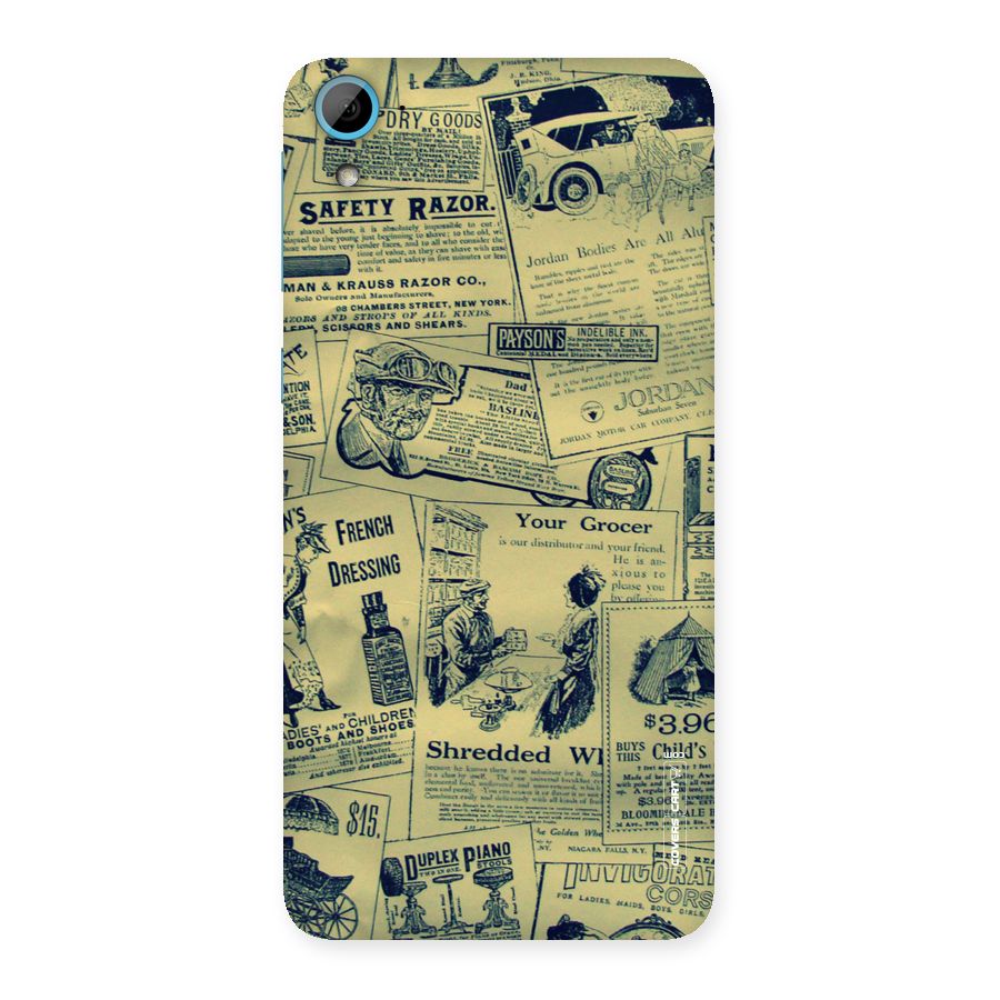 Vintage Newspaper Cutouts Back Case for HTC Desire 826