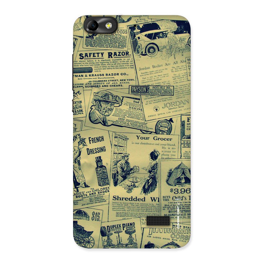 Vintage Newspaper Cutouts Back Case for Honor 4C