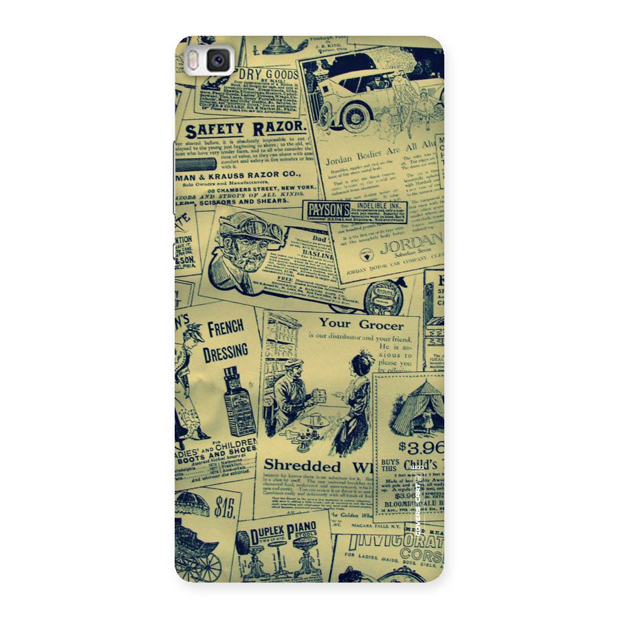 Vintage Newspaper Cutouts Back Case for Huawei P8