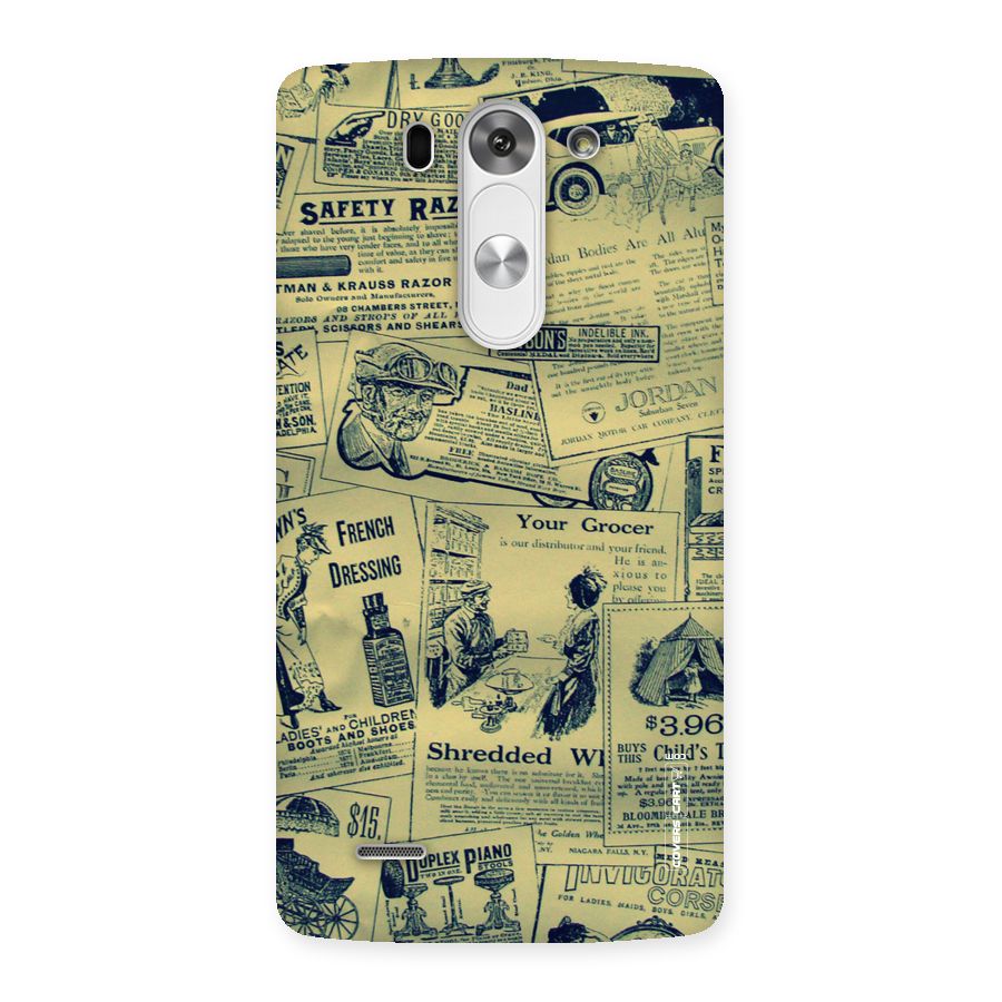 Vintage Newspaper Cutouts Back Case for LG G3 Beat