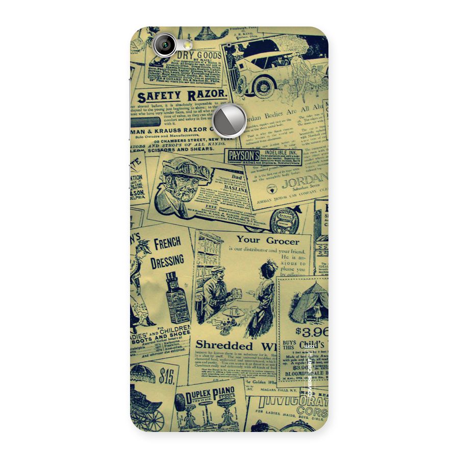 Vintage Newspaper Cutouts Back Case for LeTV Le 1s